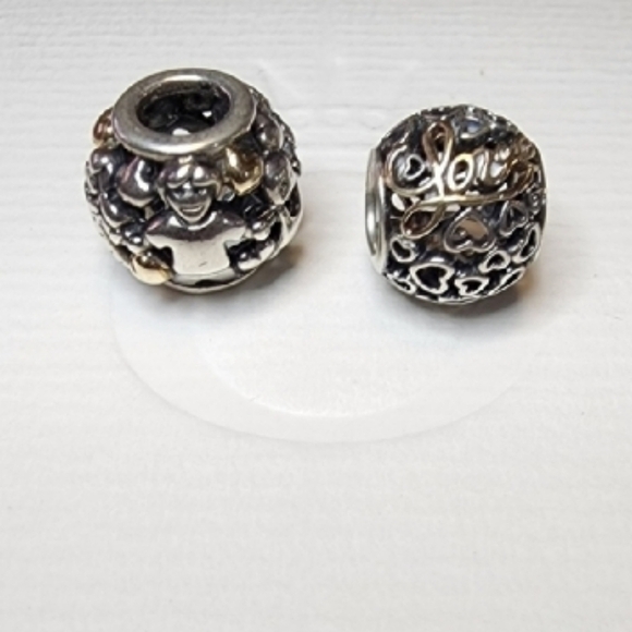 pandora charms family forever and open heart love 14k sterling silver - Picture 2 of 8